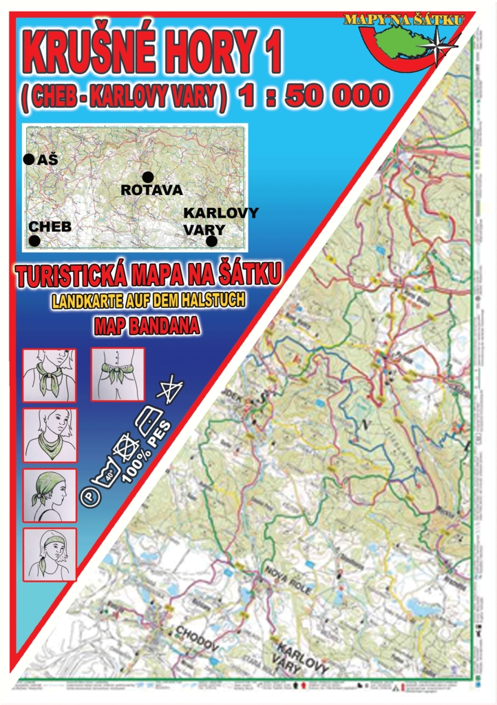 Krušné Hory 1 Šátek s mapou