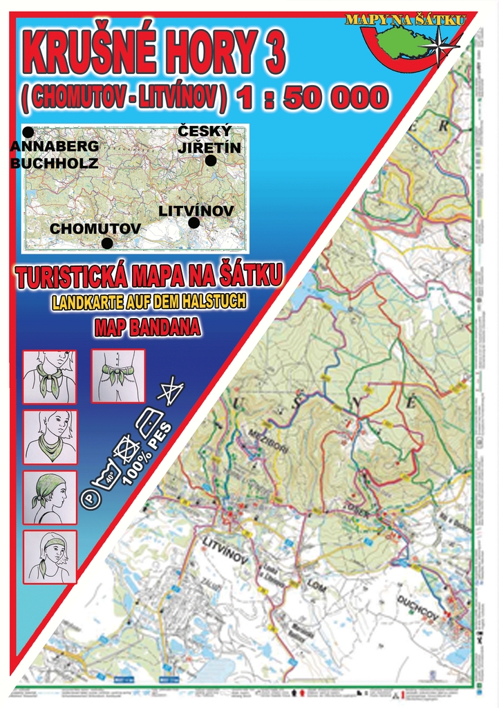 Krušné hory 3 Šátek s mapou