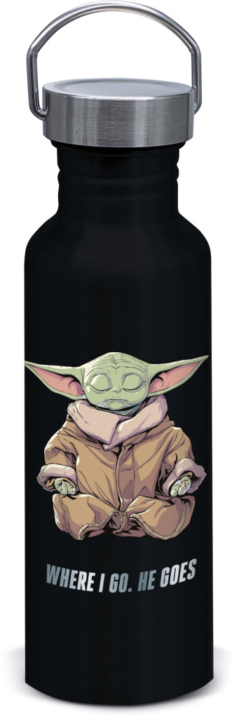 Láhev hliník šroubovací Mandalorian Grogu