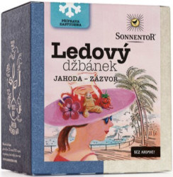 Ledový džbánek jahoda-zázvor bio