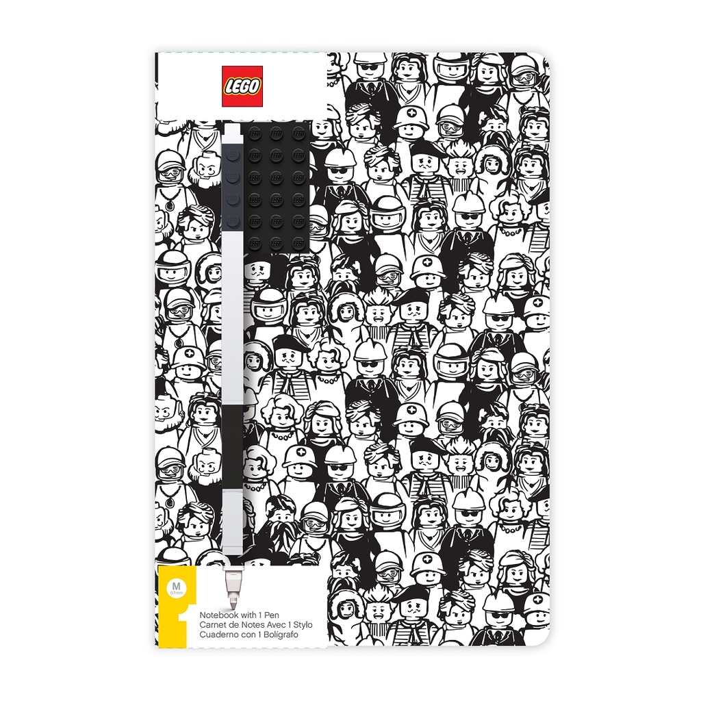 LEGO Stationery Zápisník A5 s černým perem Minifigure Brick