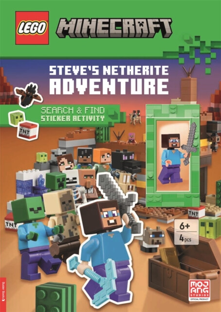 LEGOÂ® MinecraftÂ®: Steveâ€™s Netherite Adventure Search & Find Sticker Activity (with Steve minifigure and sword)