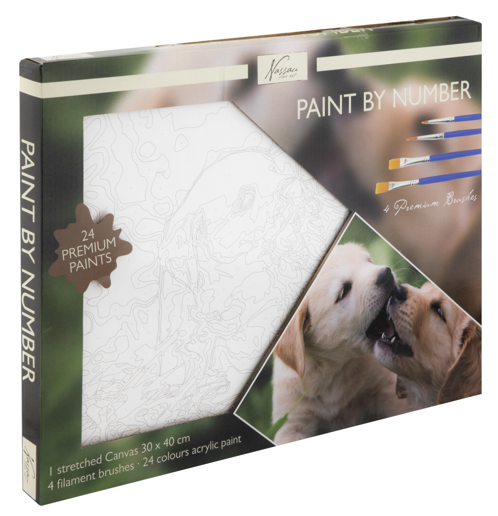 Malování podle čísel na plátno Psi
