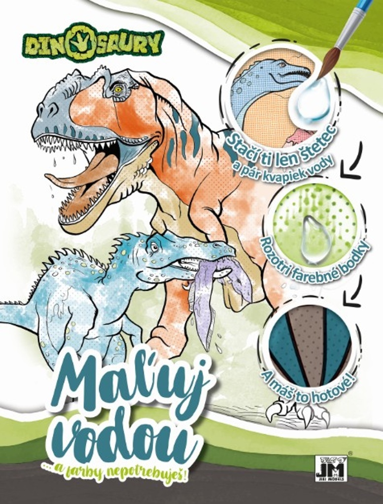 Maľuj vodou Dinosaury (MAXI vodové vymaľovánky)