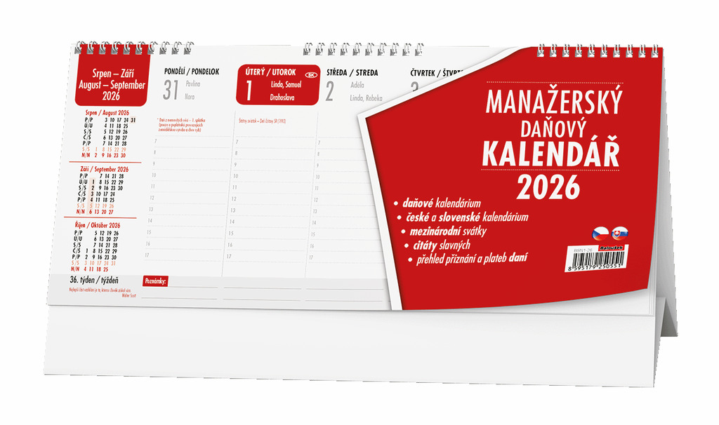 Manažerský kalendář 2026 - stolní kalendář