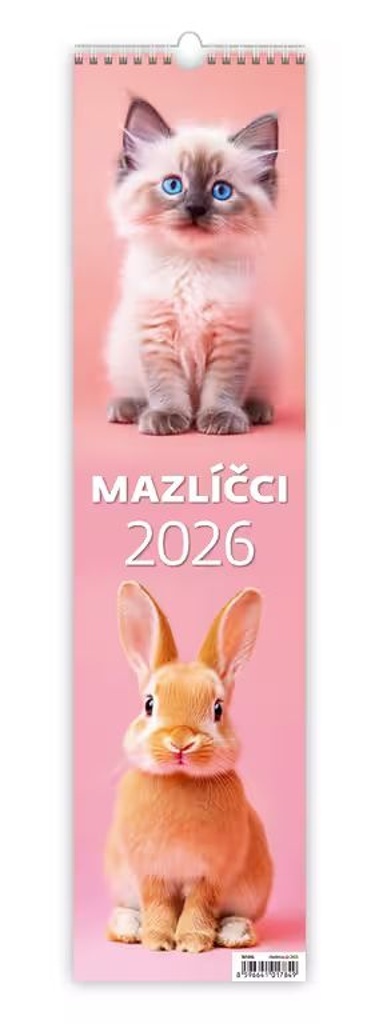 Mazlíčci 2026 vázanka - nástěnný klaendář