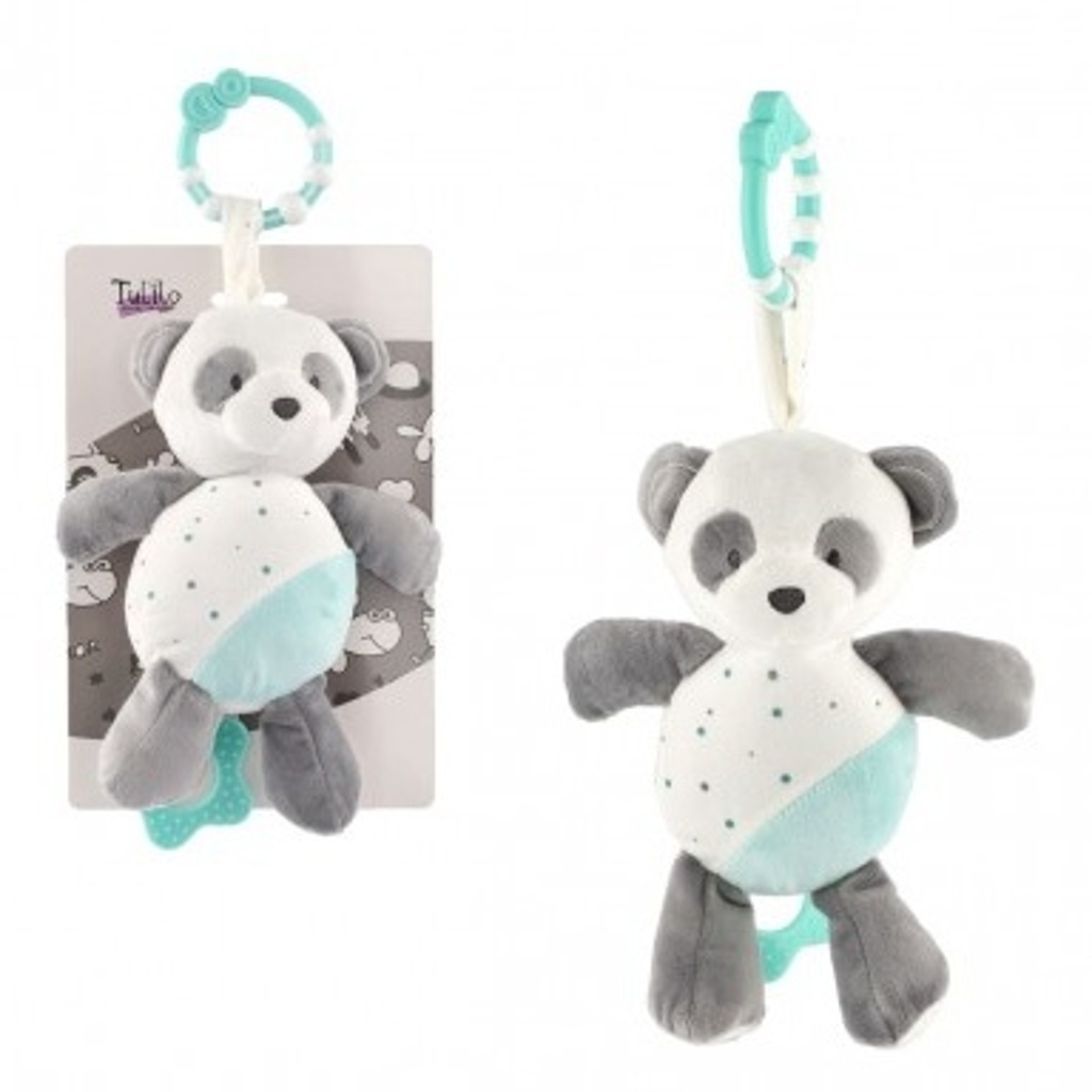 Medvěd plyš závěs na postýlku zelený