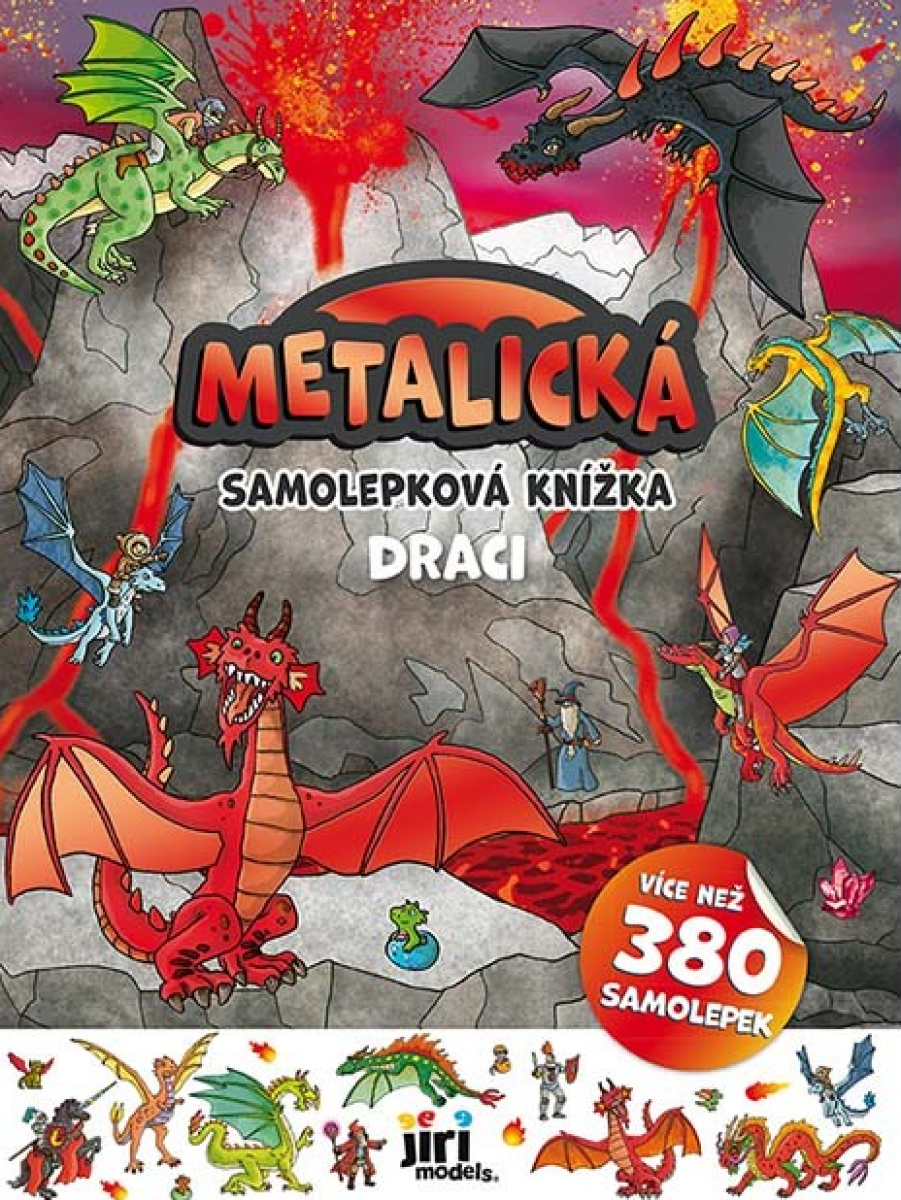 Metalická samolepková knížka Draci