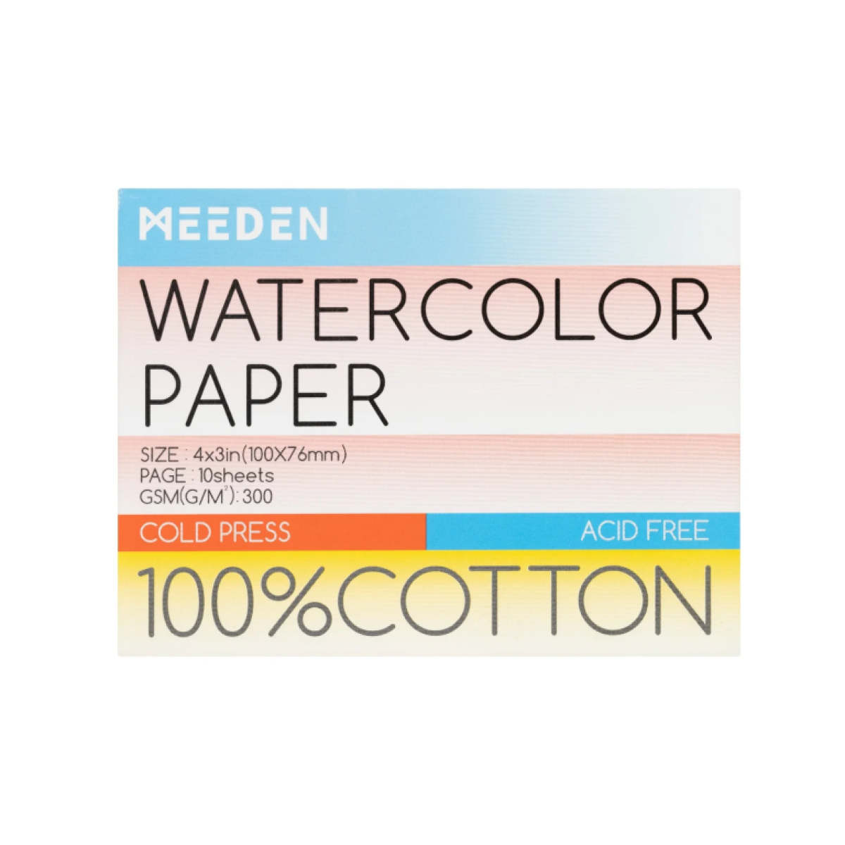 Mini akvarelový blok Meeden 100% bavlna 7,6x10cm Cold Pressed