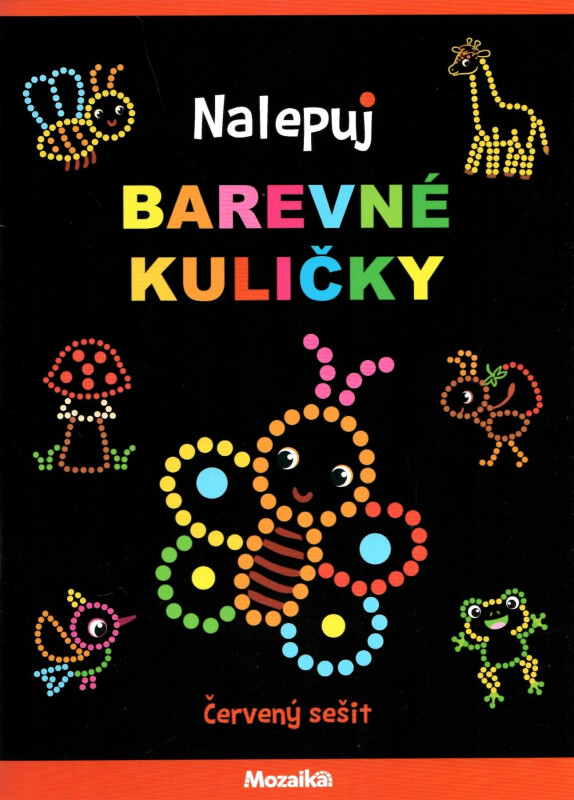 Mozaika - Nalepuj barevné kuličky - červený sešit