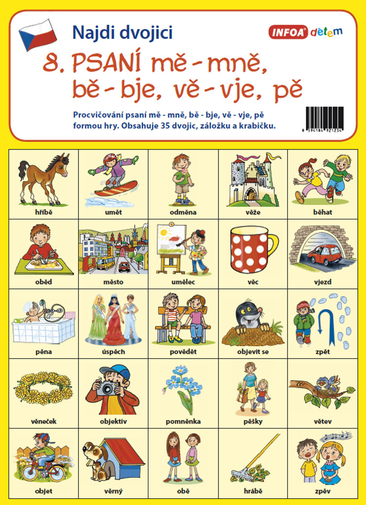 Najdi dvojici 8 Psaní mě, mně, bě, bje, vě, vje, pě