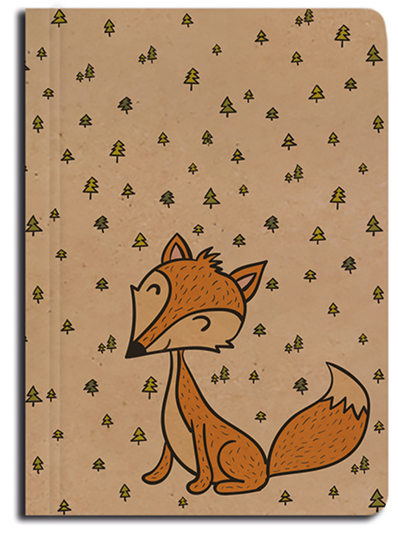 Notes linkovaný A6 kraft Liška