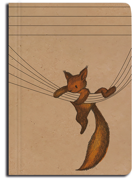 Notes linkovaný A6 kraft Veverka