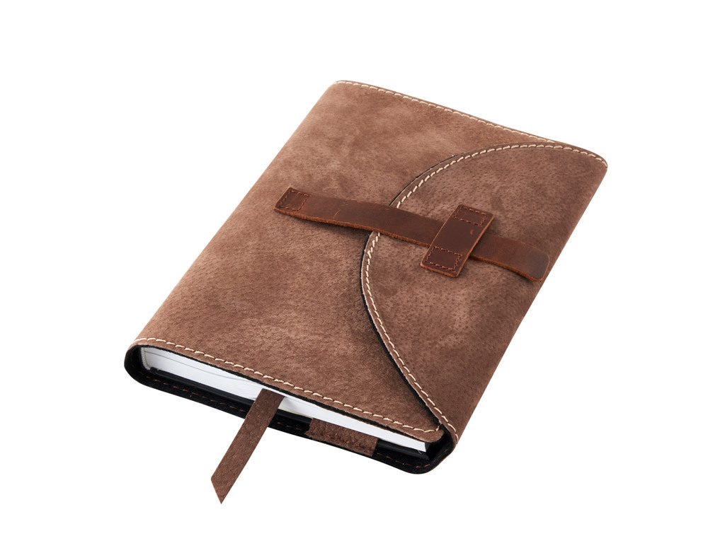 Obal na knihu kožený se sponou Hnědý
