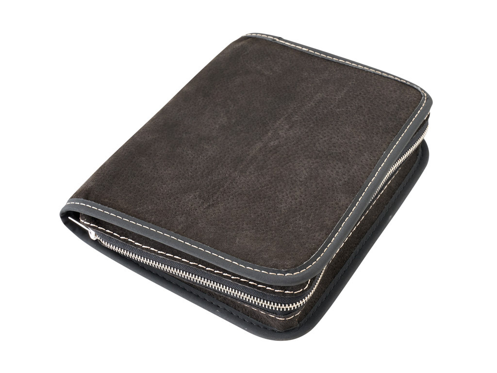 Obal na knihu se zipem XL D33 Hnědý tmavý semiš