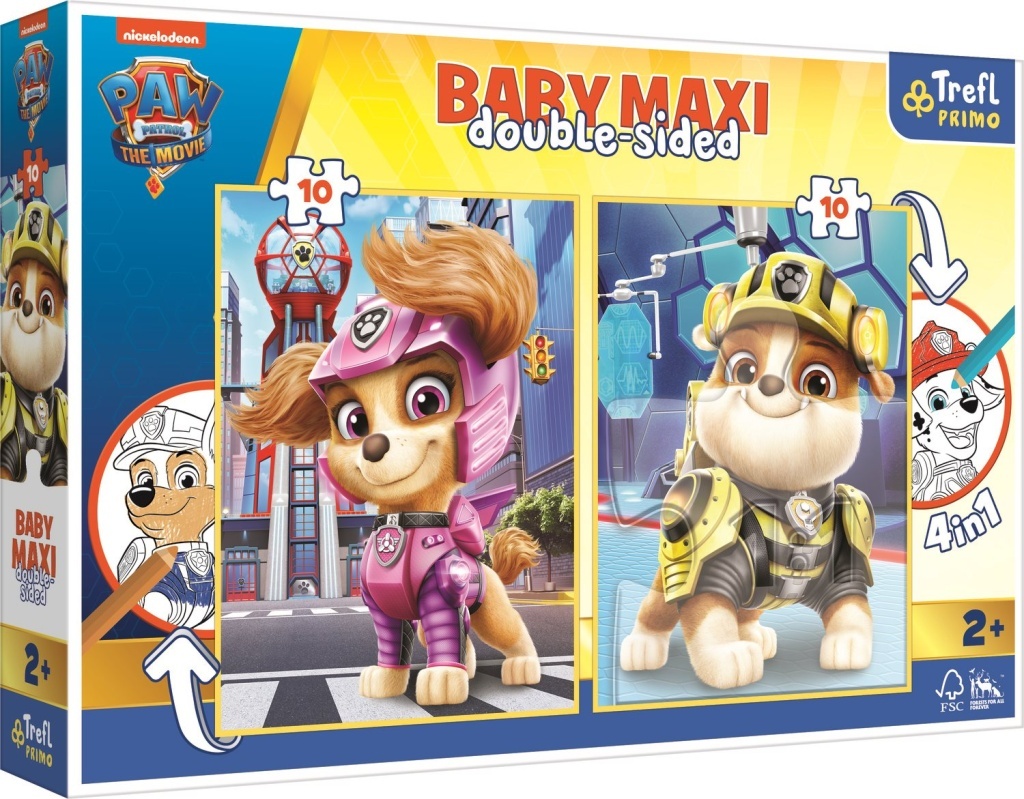 Oboustranné puzzle Tlapková patrola: Sky a Rubble BABY MAXI