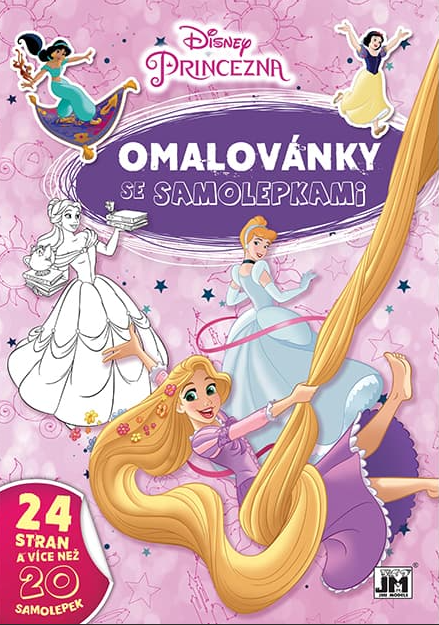 Omalovánky A4 se samolepkami - Disney Princezny