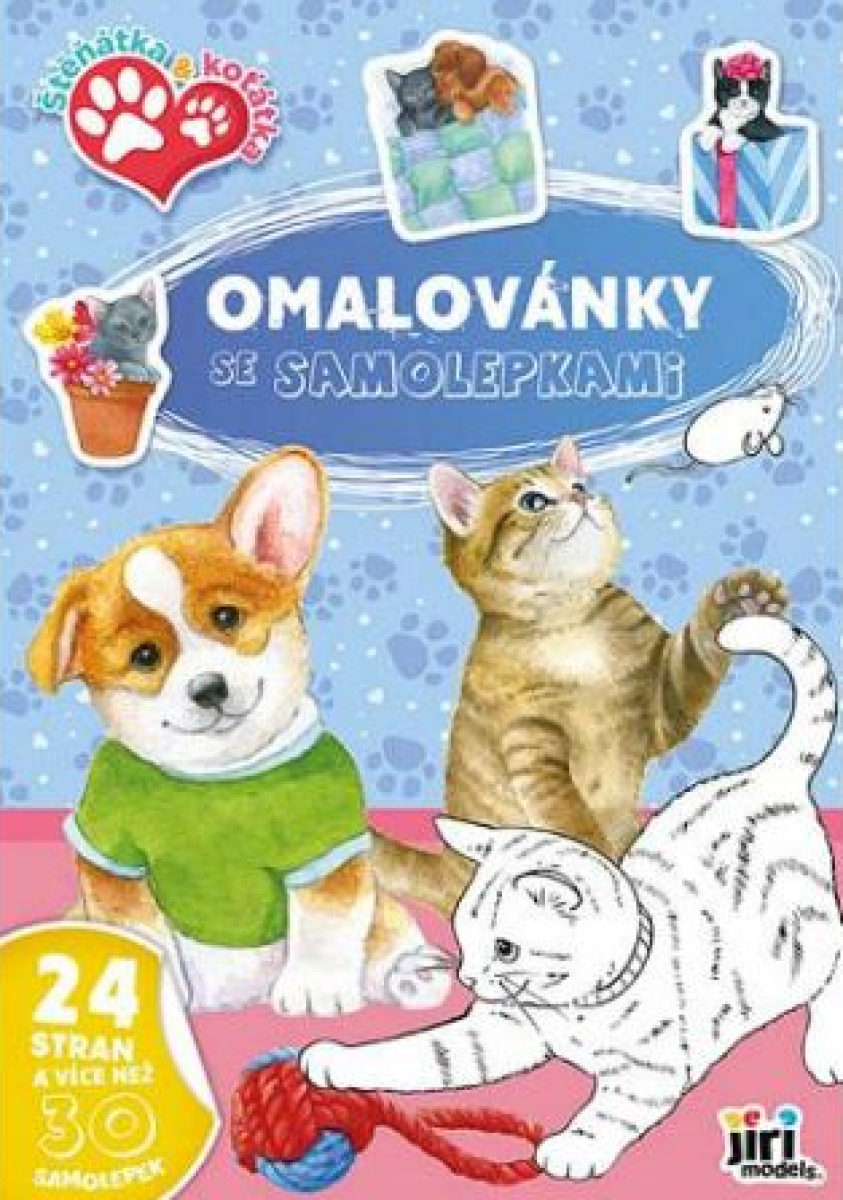 Omalovánky A4 se samolepkami Štěňátka a koťátka