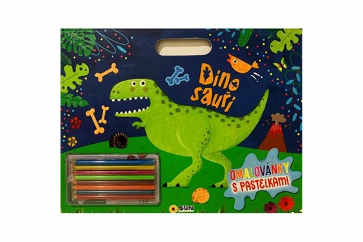 Omalovánky - Dinosauři s pastelkami