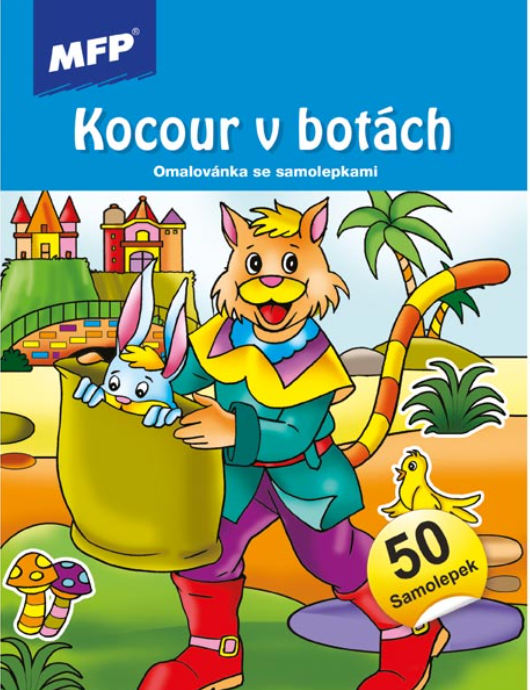 Omalovánky se samolepkami Kocour v botách