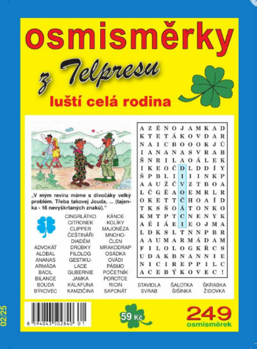 Osmisměrky z Telpresu luští celá rodina 2/2025 - 249 osmisměrek