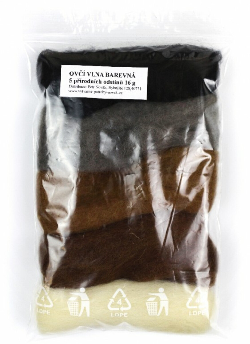 Ovčí vlna přírodní odstíny