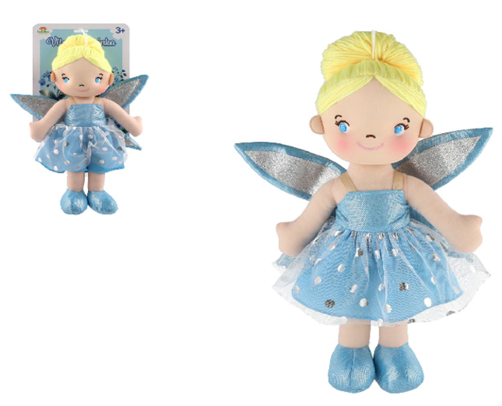 Panenka víla Pomněnka hadrová/látková 40 cm
