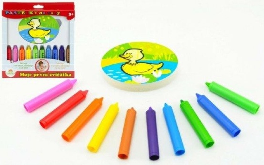 Pastelky do vany Moje první zvířátka s houbičkou v krabičce