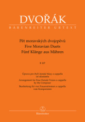 Pět moravských dvojzpěvů B 107 (Úprava pro čtyři ženské hlasy a cappella od skladatele) - kniha z kategorie Noty