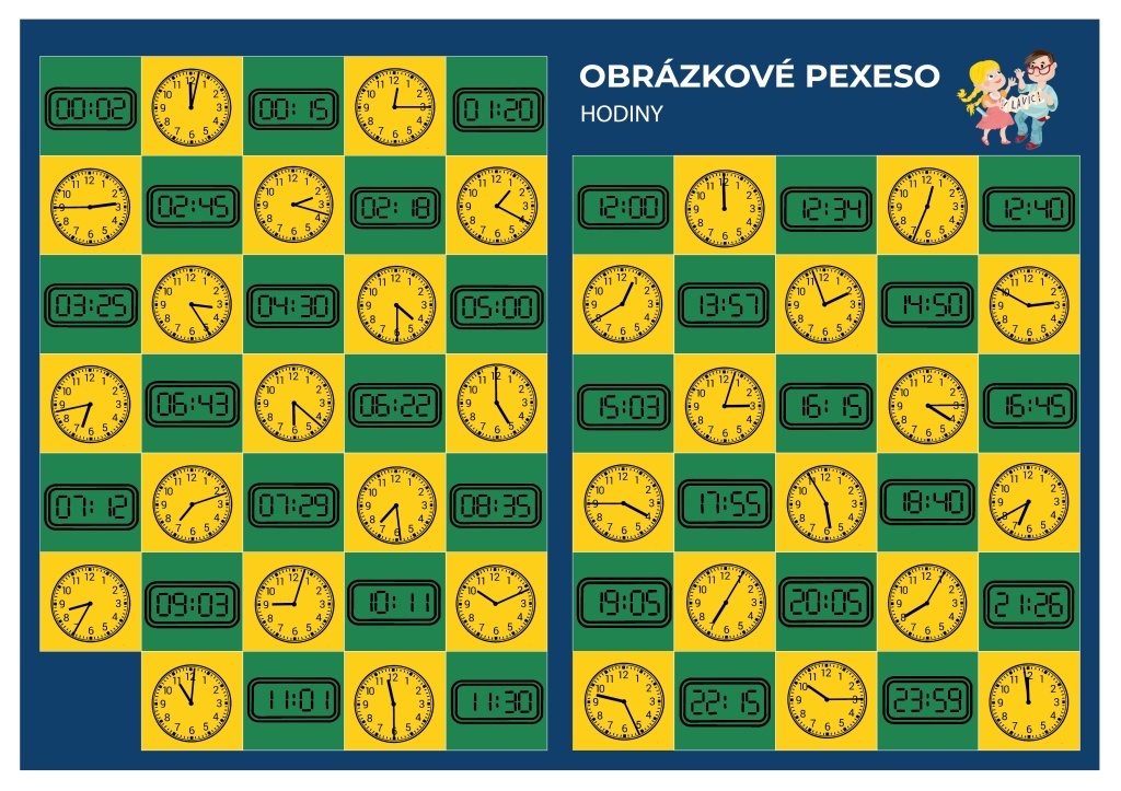 Pexeso Matematika Hodiny