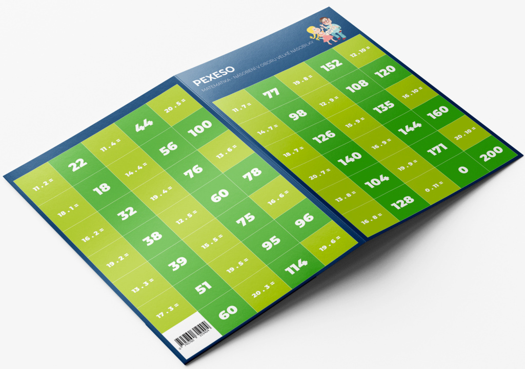 Pexeso Matematika Násobení v oboru velké násobilky