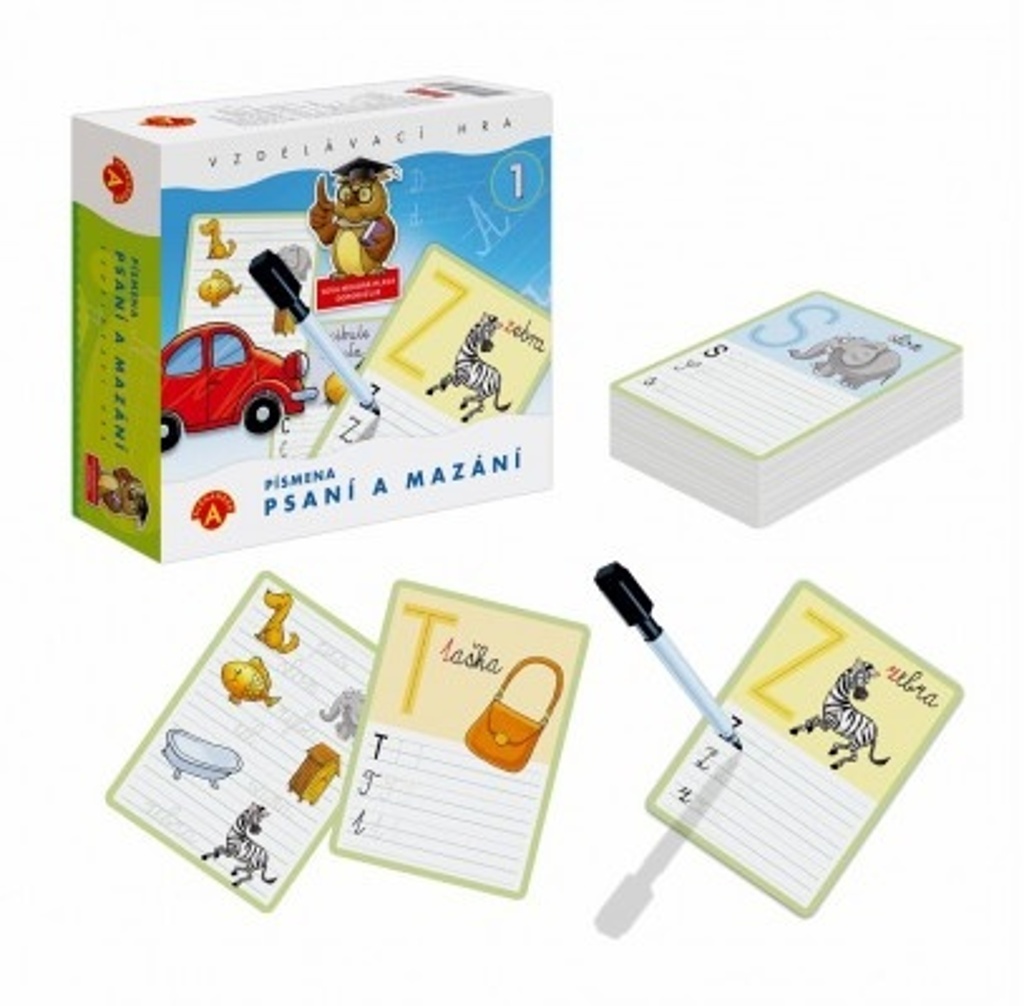 Písmenka Psaní a mazání 1 vzdělávací hra v krabici 19x18x5cm