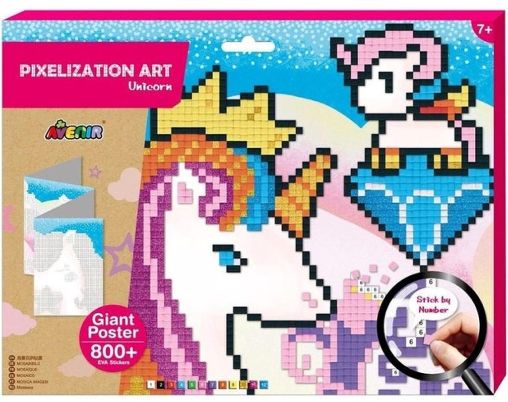 Pixelový obrázek MAXI Jednorožci