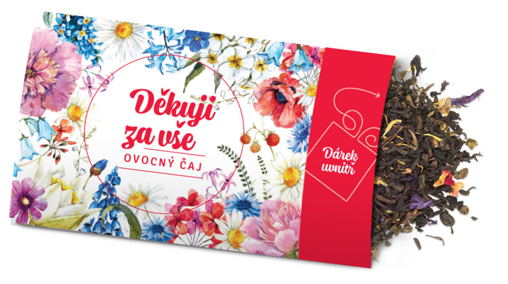 Pohled s dárkem Děkuji za vše