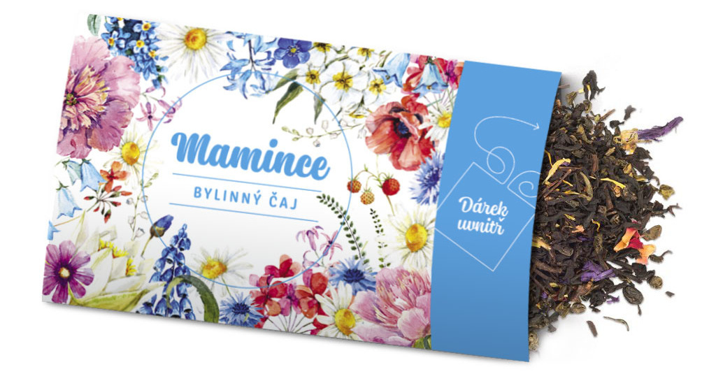 Pohled s dárkem Mamince