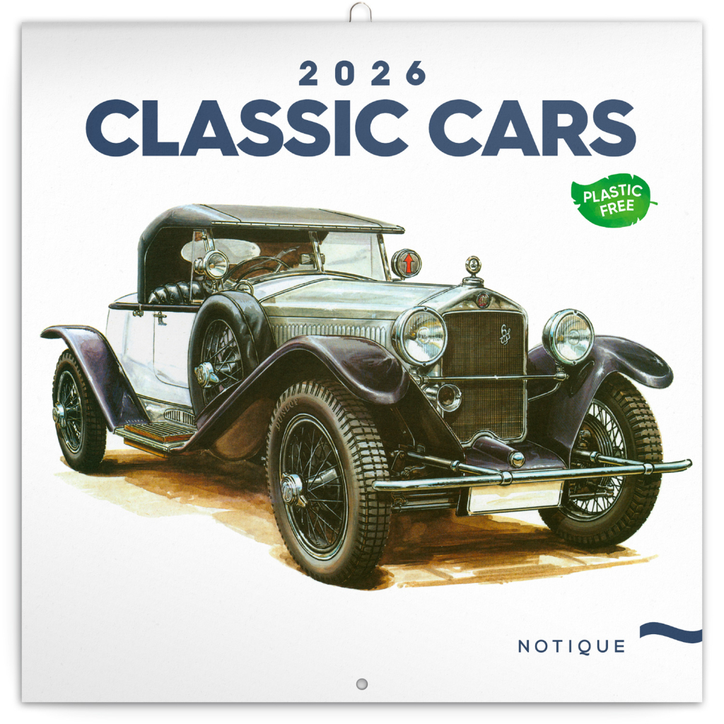Poznámkový kalendář Classic Cars 2026 - nástěnný kalendář