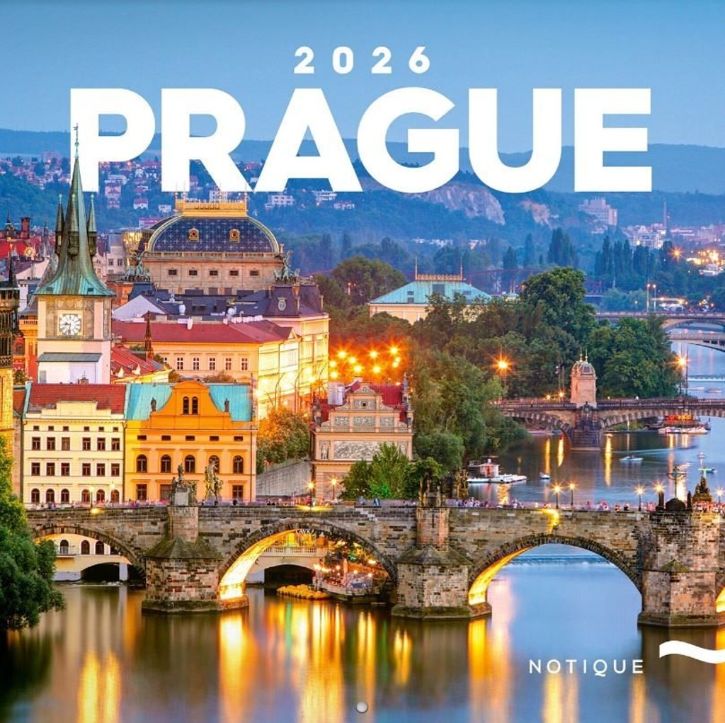 Poznámkový kalendář Praha 2026 - nástěnný kalendář