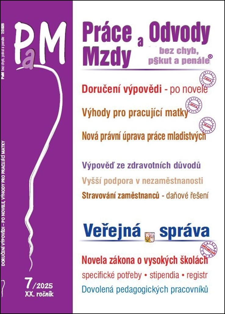 Práce a mzdy Doručení výpovědi z pracovního poměru (7/2025)