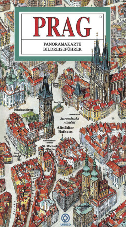 Praha - panoramatická mapa - německy