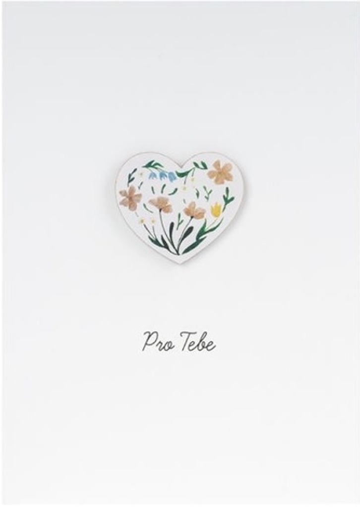 Přání Rozkvetlé srdce a brož