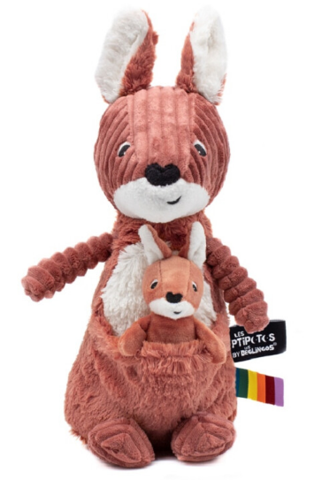 PTIPOTOS Plyšový klokan Allezou terakotový