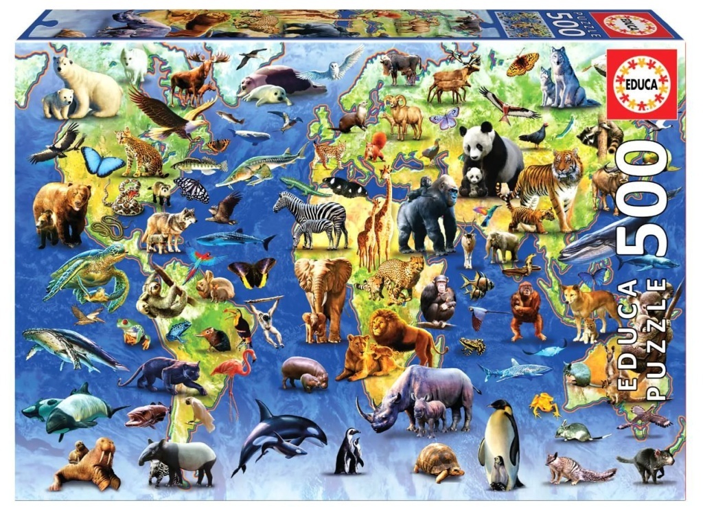 Puzzle 100 ohrožených druhů 500 dílků