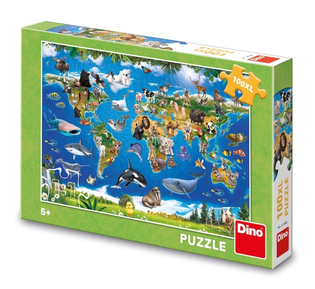 Puzzle 100XL Mapa zvířat