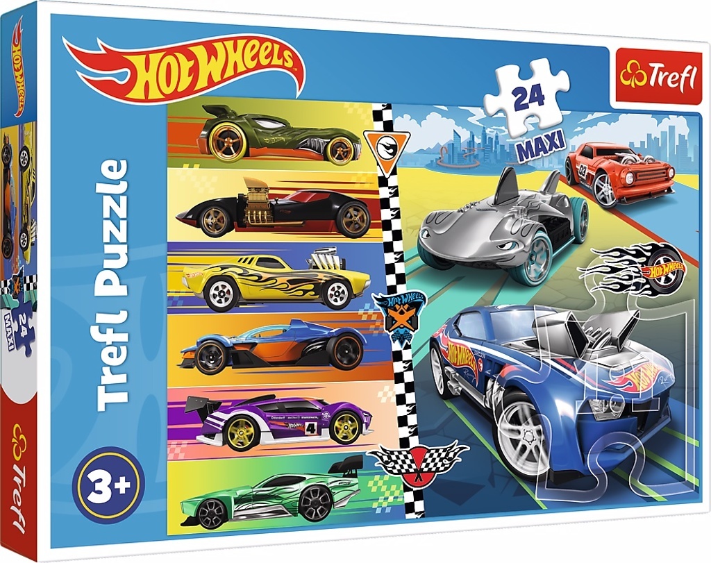 Puzzle Autíčka Hot Wheels MAXI 24 dílků