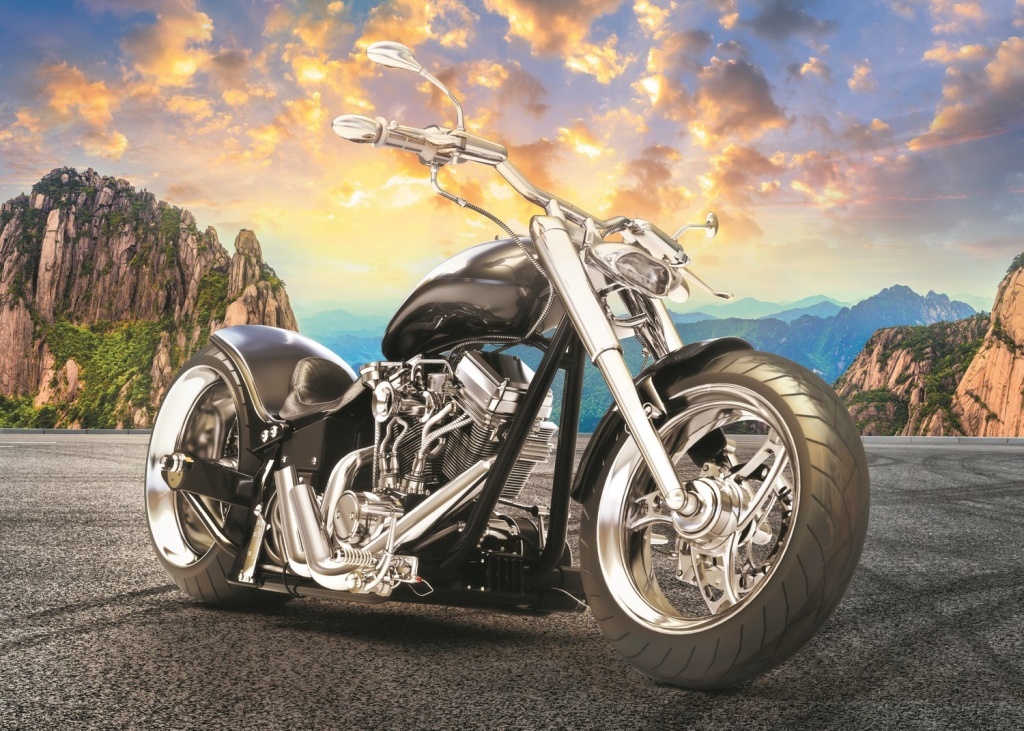 Puzzle Černá motorka