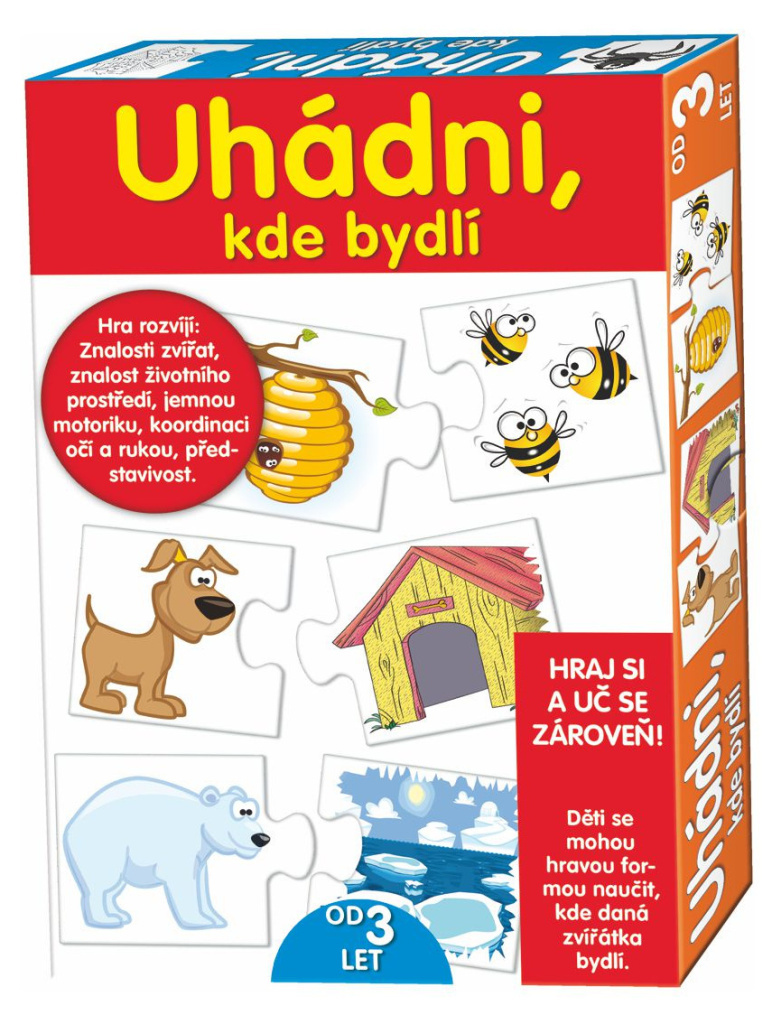 Puzzle deskové Uhádni, kde bydlí