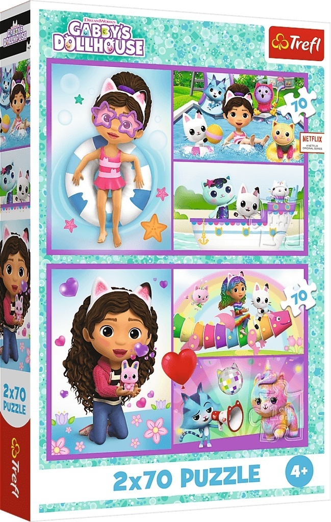 Puzzle Gábinin kouzelný domek Bav se s Gabby 2x70 dílků