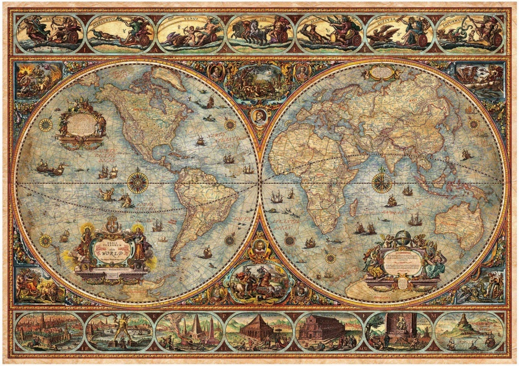 Puzzle Historická mapa světa 1000 dílků
