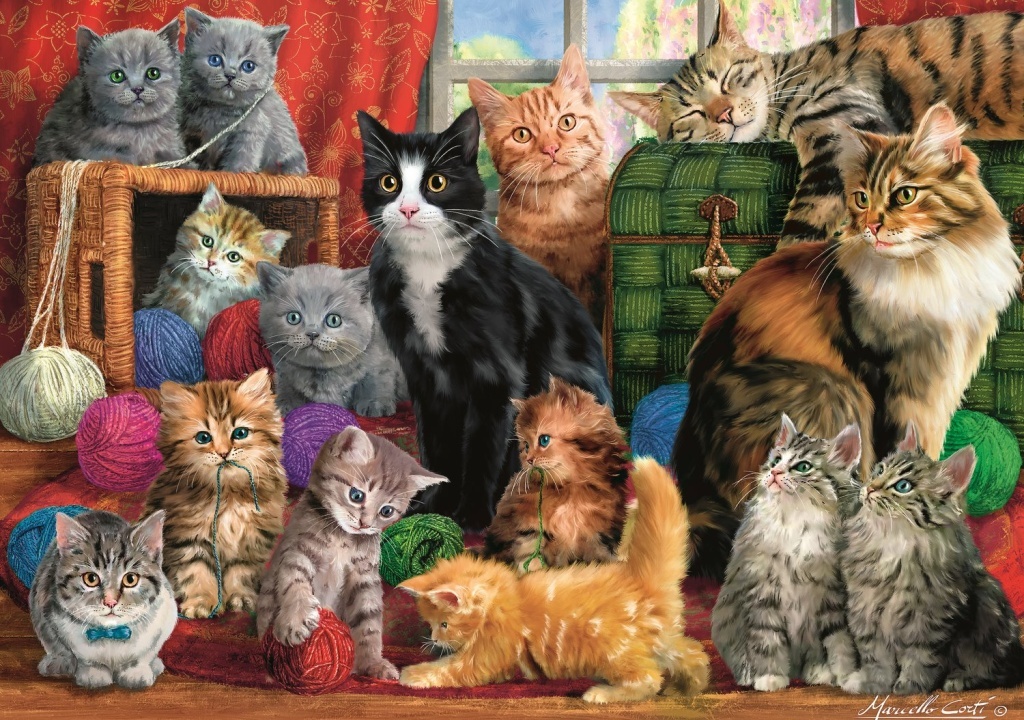 Puzzle Kočičí setkání 1000 dílků