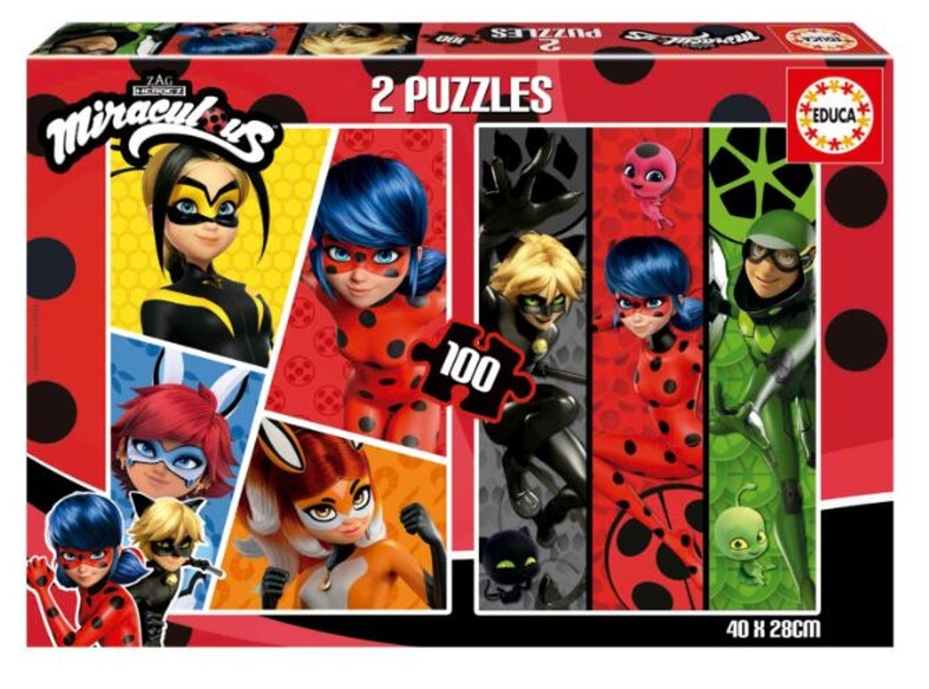 Puzzle Kouzelná Beruška a Černý kocour (2x100 dílků)